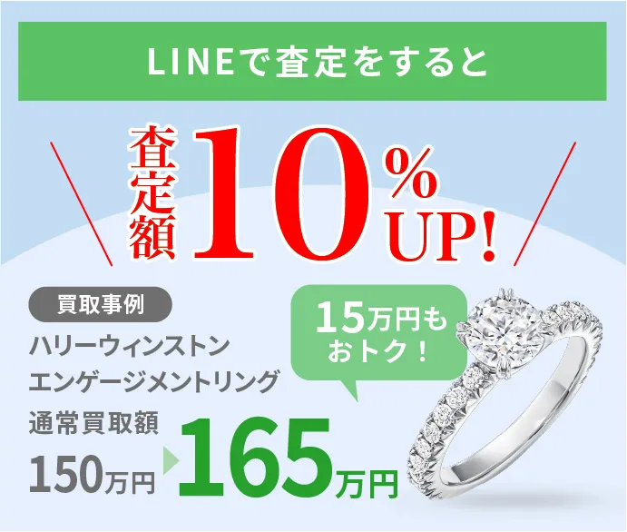 LINEで査定すると査定額10%UP！